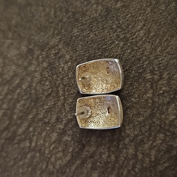 Sterling Silver 925 Abalone Shell Mosaic Post Earrings - Picture 5 of 6